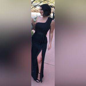 Black long cocktail dress (White by Vera Wang)